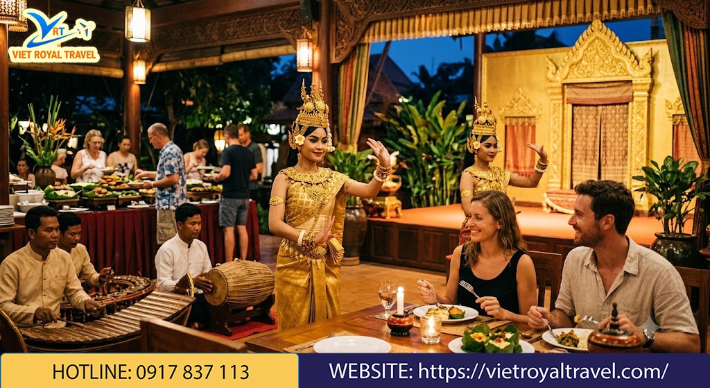 Thưởng thức buffet tối và say đắm trong điệu múa Apsara.