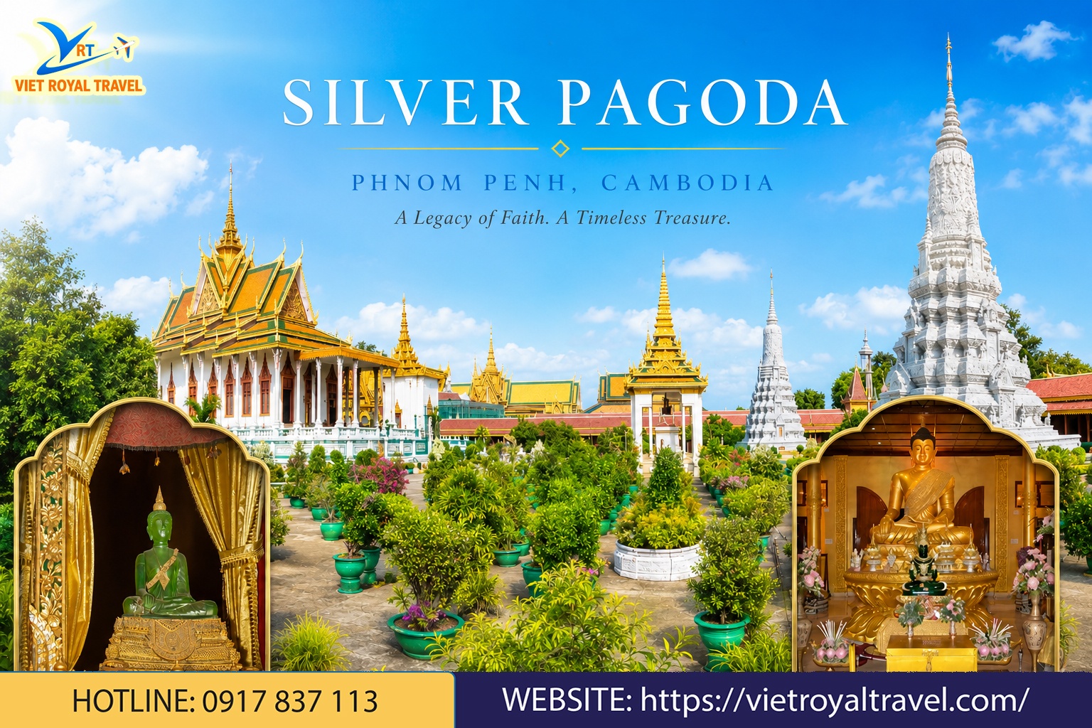 Chùa Vàng Chùa Bạc ở Trung tâm Phnom Penh