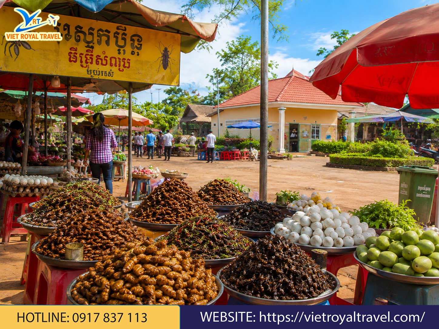 Cảnh nhộn nhịp ở Chợ Côn Trùng (Skun Market)