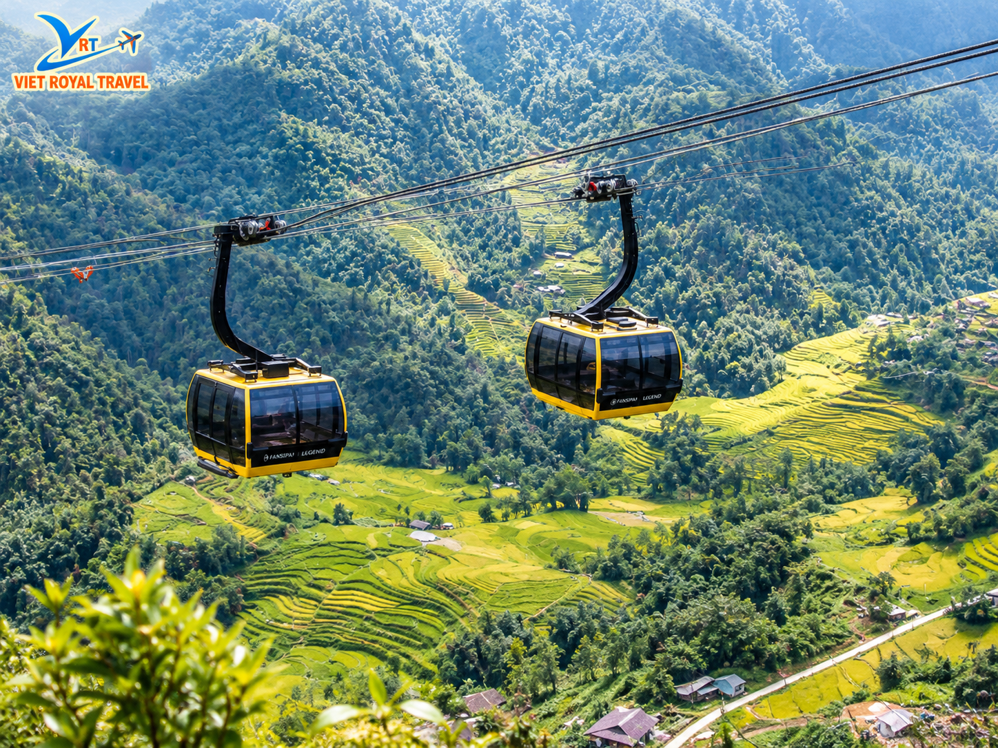 Cáp treo Fansipan giữa thung lũng ruộng bậc thang